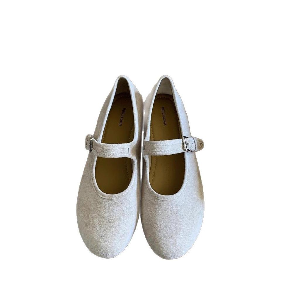 Французские ретро туфли Мэри Джейн на одной пуговице для женщин, которые можно носить в 2025 году, новые балетки с неглубоким воротом и сказочным ветром