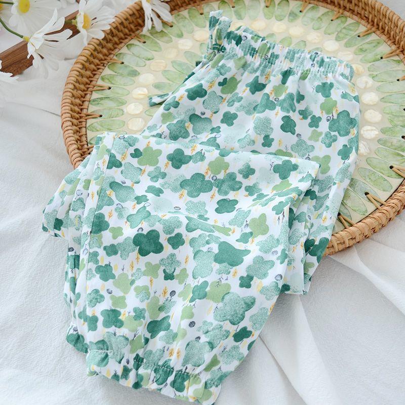 Детские повседневные брюки от комаров, летние тонкие брюки для сна для девочек, свободные внешние брюки-фонарики