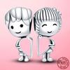 Valentine Gift 925 Sterling Silver Little Boy Girl Couple Charm Beads Fit Fashion Charms Bracelet Original 925 Silver Jewelry