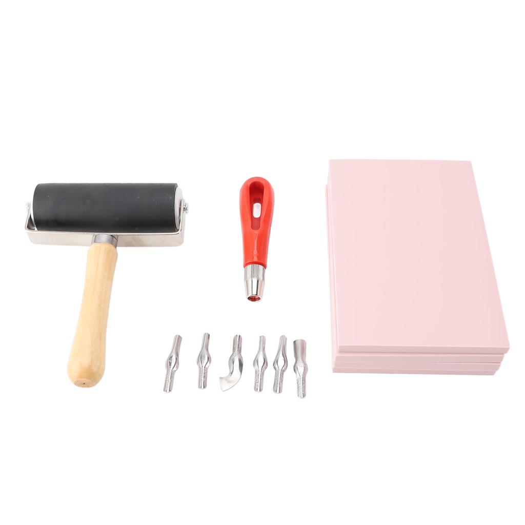 Rubber Carving Blocks for DIY Printmaking Crafts Soft Linoleum Block Stamp Making Kit for Beginners