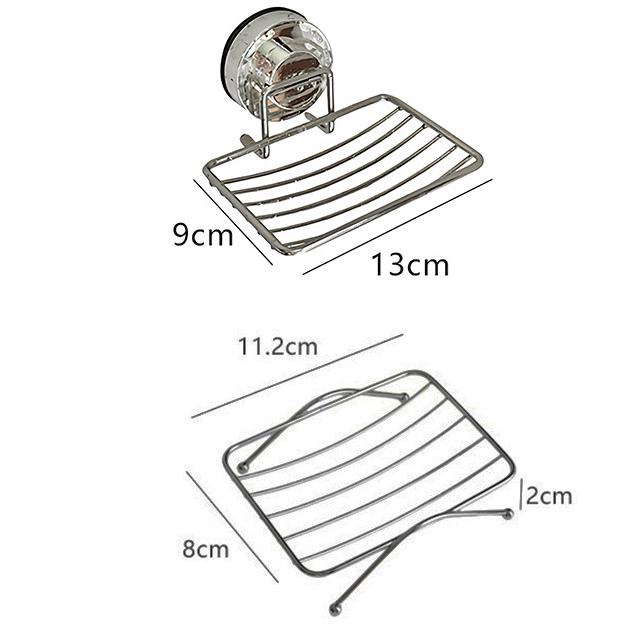 Мыльница на присоске, без сверления, настенная, дренажная полка, держатель для мыла в ванной комнате, органайзер из нержавеющей стали с решеткой для дома, ванной комнаты