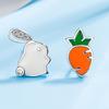 1 Pair Ladies Earrings Funny Gift Alloy Beautiful Rabbit Rhinestone Ear Carrot Ear Studs Fashion Jewelry
