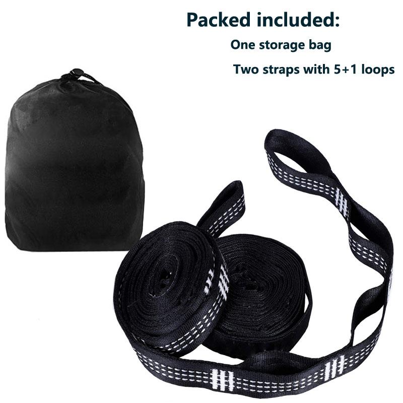 Outdoor Hammock Straps with 12 Adjustable Loops and Ultra-length Outdoor Hammock Straps and Belts with 7075 Alloy Aluminum