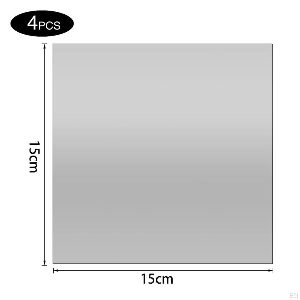 4 шт. квадратные настенные зеркальные плитки во всю длину безрамные акриловые наклейки для тренажерного зала