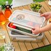 Space Saving Storage Solution Stainless Steel Crisper Box with Sealing Lid And Handle, Large Capacity Stackable Dry Food Organizer Bread Box,