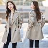 Casual Double Breasted Mid-length Trench Jacket Korean Loose Drawstring Abrigos Gabardina Women Windbreaker Spring Chic Coats