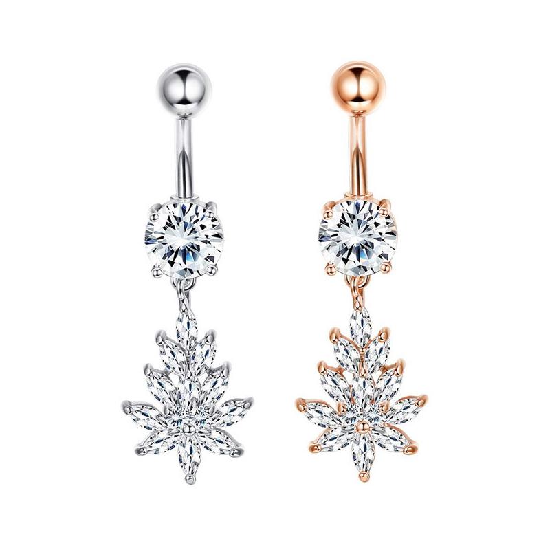 Кольцо для пупка из циркония для женщин и девочек, кольца для пупка из нержавеющей стали, сексуальные украшения для тела, пирсинг