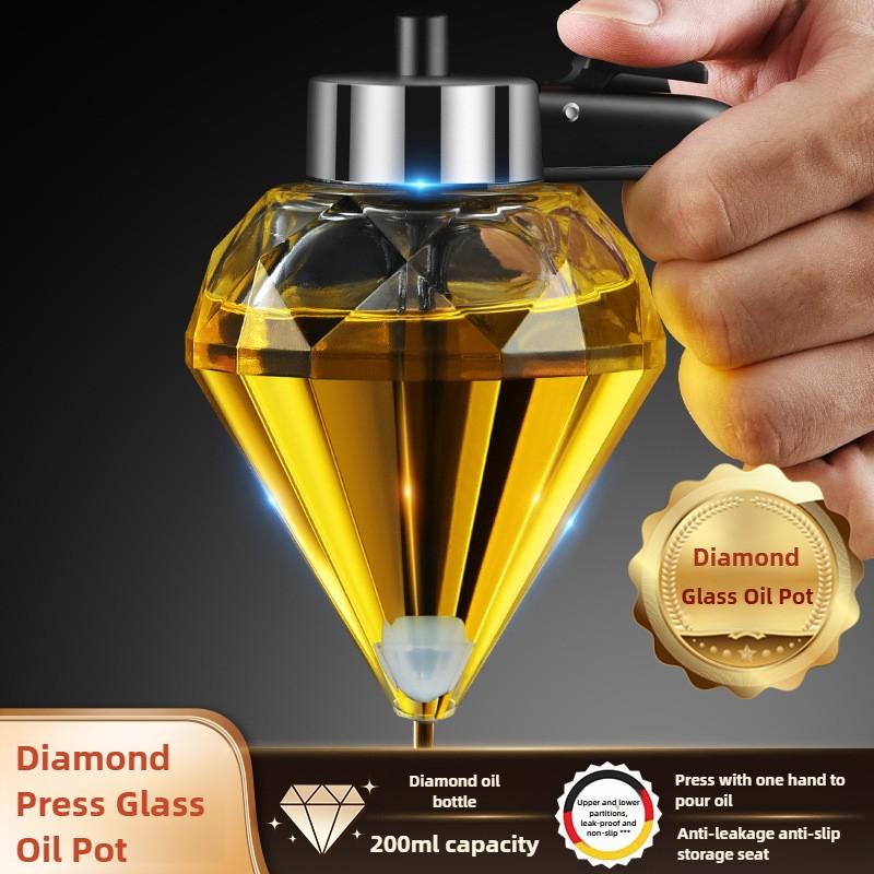 Диспенсер для оливкового масла из алмазного стекла с держателем, бутылка для оливкового масла, бутылка для масла и меда, кухонные принадлежности