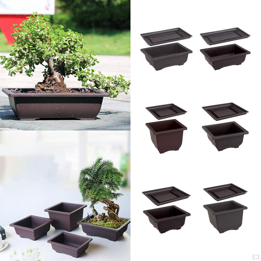 Durable Bonsai Training Pots with Tray - Ideal for Home and Garden