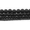 1strand/lot Natural Stone Black Rock Lava Beads 4/6/8/10/12 Mm Round Loose Spacer Bead For DIY Jewelry Making