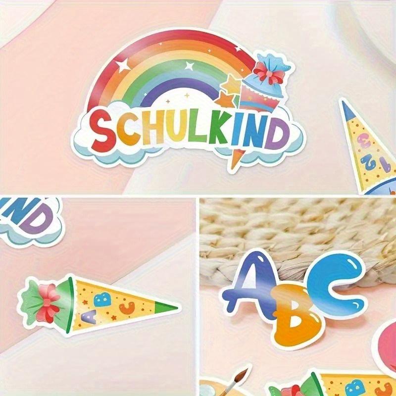 Разноцветные конфетти-украшения для возвращения в школу - тематические сувениры для вечеринки ABC 123 с воздушными шарами, рюкзаками и радужными акцентами