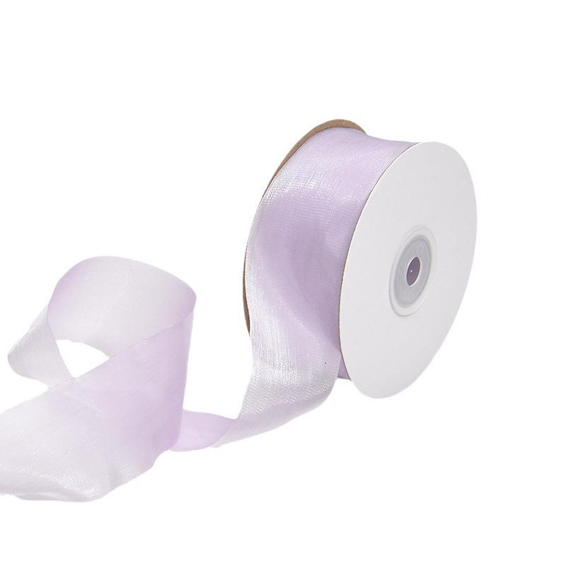 Hibiscus Satin Transparent Glass Yarn Mesh Yarn Ribbon Flower Cake Ribbon Colorful Ribbon Bow Material Ribbon Bow DIY Flower Handmade