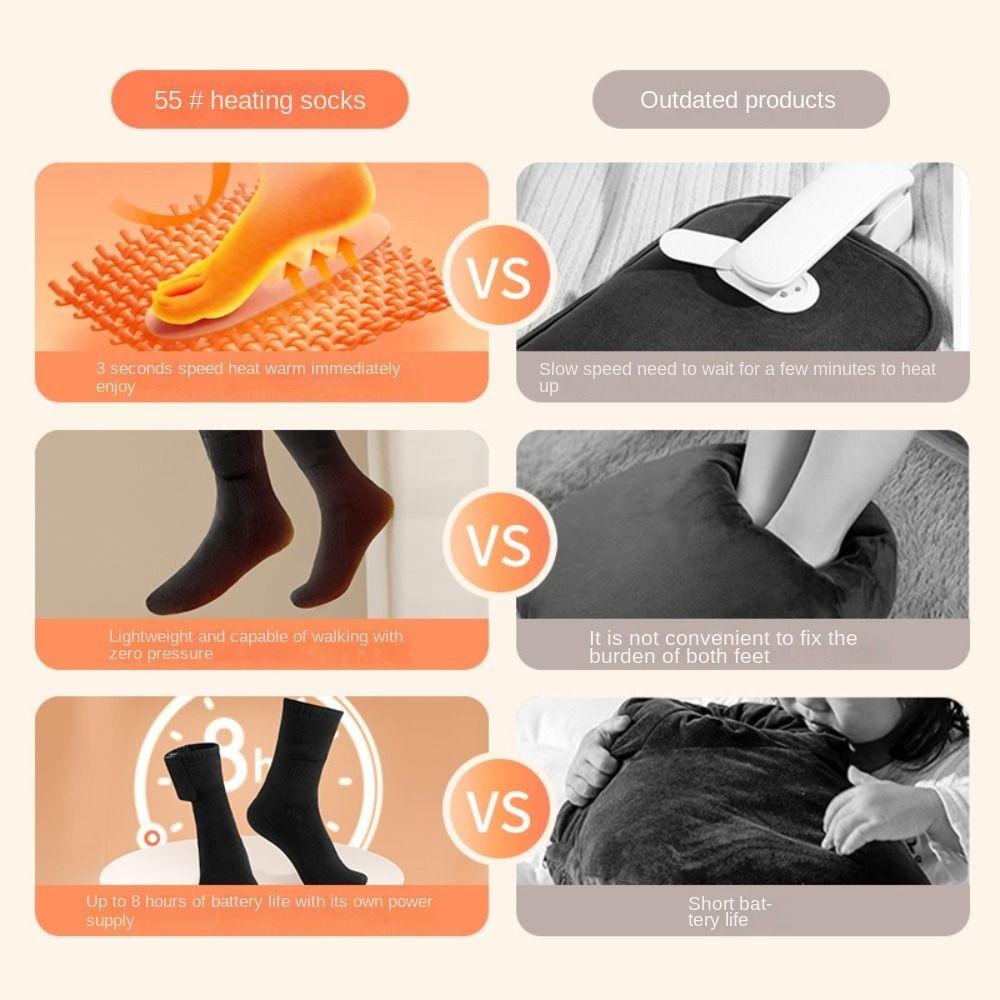 Cotton Electric Warm Socks Fast Heating Electric Heated Socks Feet Warmer Outdoor Sports