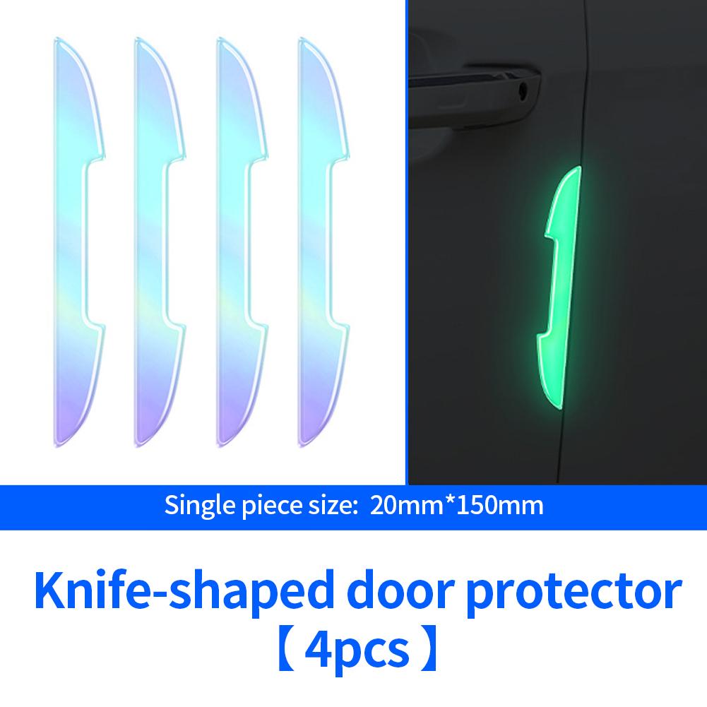 Автомобильные зеркала заднего вида, дверные ручки, светящаяся защитная наклейка, защитная пленка, наклейка на отделку, устойчивая к царапинам, полоска для автомобильных ручек