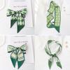 Korean Version Ins Small Silk Scarf Fresh Green Spring and Summer New Silk Scarf Headband Girl College Style Pure Streamer Scarf