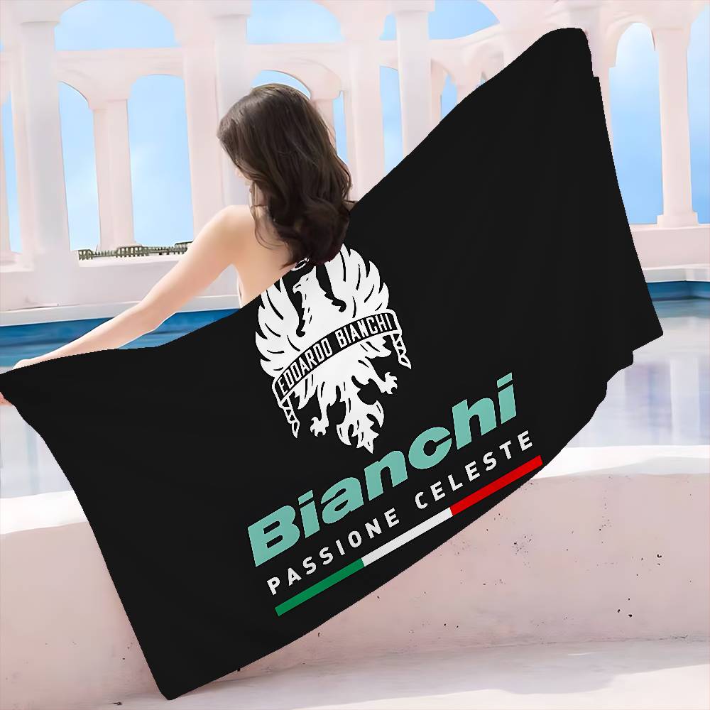 B-BianchiS Bike Logo Beach Towel Colorful Bath Towels for Girl Microfiber Quick Dry Sand Free Beach Yoga Spa Gym Pool