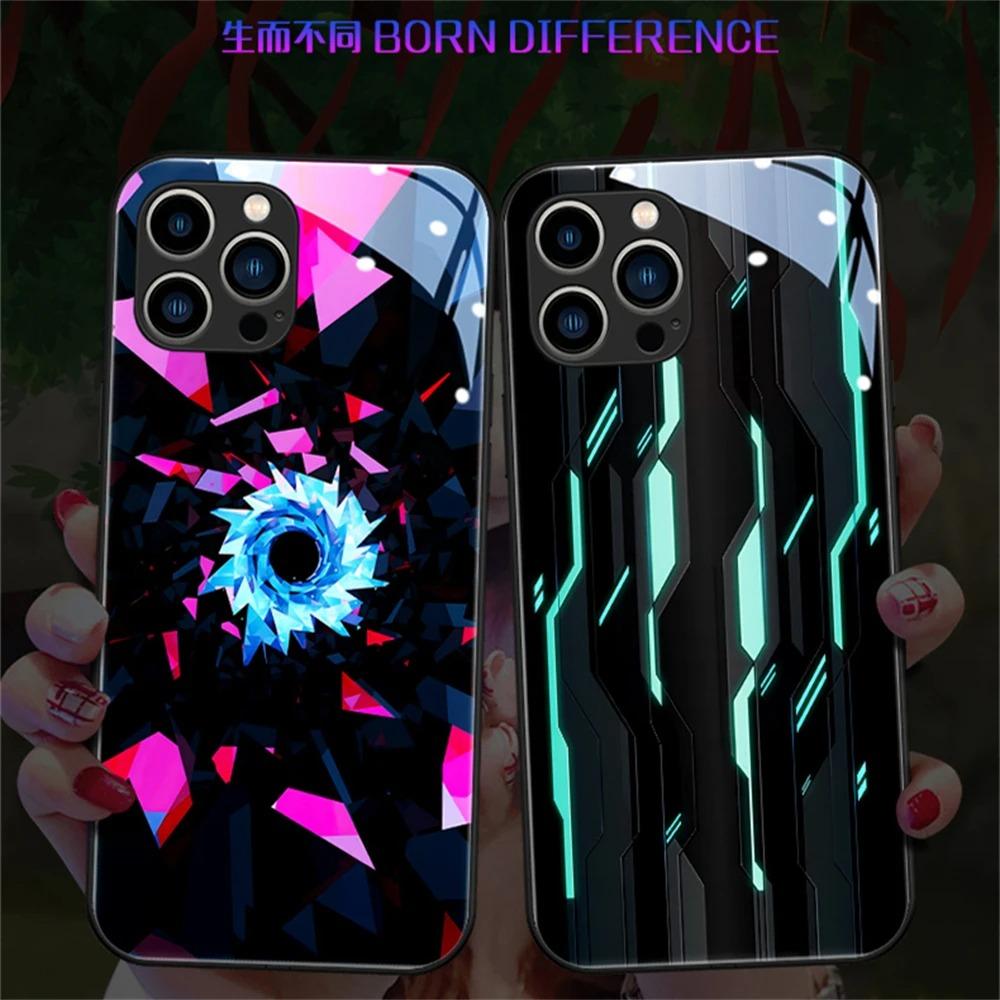 Роскошный противоударный светящийся LED чехол-бампер для iPhone Samsung
