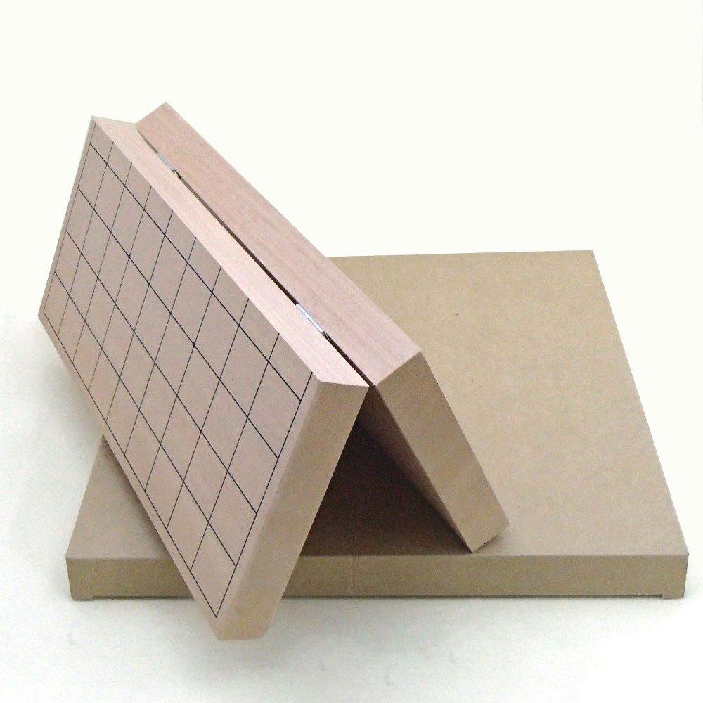Shogi Board Super Thick 3 10 Folded Shogi Board and Yamagata Official Shiratsubaki Kamigoma In a Paulownia Set (approximately Cm) Shin-Katsura No.
