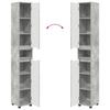 Bathroom Cabinet Concrete Grey 30.5 x 30 x 195 cm Particleboard