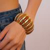 Elastic Rope Bead Acrylic Bangle Bohemian Wide Chunky Bangles Creative Retro Hand Ring  Girls