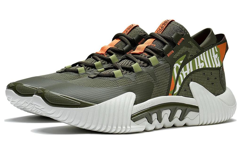 Li Ning Badfive 2 Low Cushioning Slip Resistant Abrasion Resistant Low top Basketball Shoes Men's Green ABFS003-12