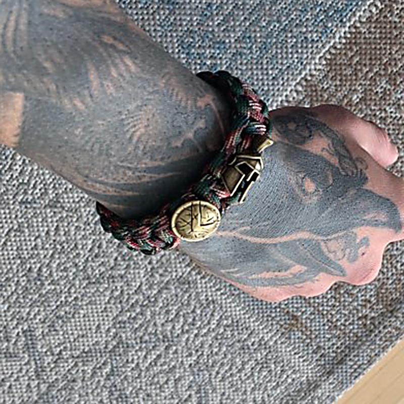 Браслеты из шнура для шлема спартанского воина для мужчин, антикварные аксессуары викингов, браслеты для выживания из паракорда для мужчин, ручная работа