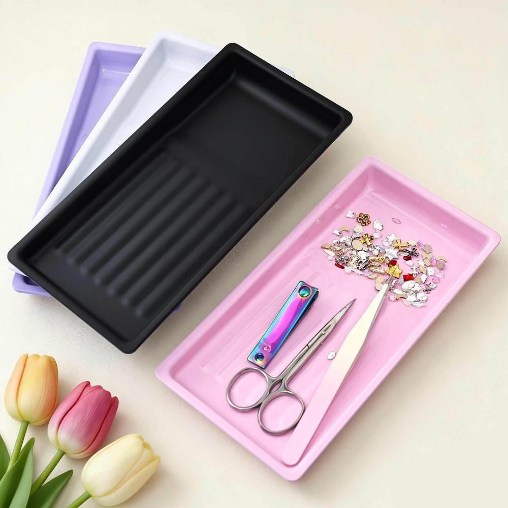Stainless Steel Storage Tray Multifunctional Nail Art Plate Durable Metal Tray For Nail Salon