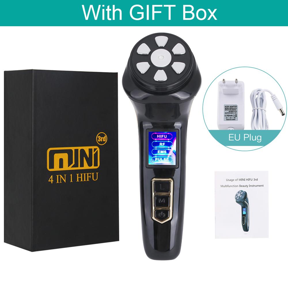 NEW 4 In 1 Mini HiFu Ultrasound RF EMS MFIP Pulse Facial Lifting Skin Tightening Anti Wrinkle Massager SPA Beauty Device