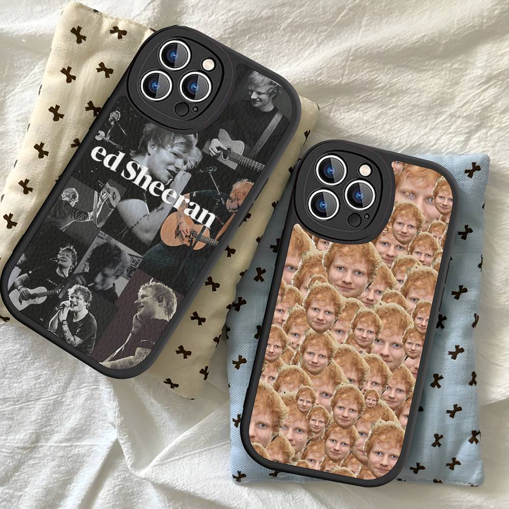 Кожаный чехол для телефона E-Ed Sheeran для iPhone 16 16e 15 14 13 12 11 Pro Max Plus Mini