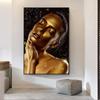 African Women Canvas Painting Black Gold Woman Poster and Prints Scandinavian Wall Art Picture for Home Decor Living Room Mural