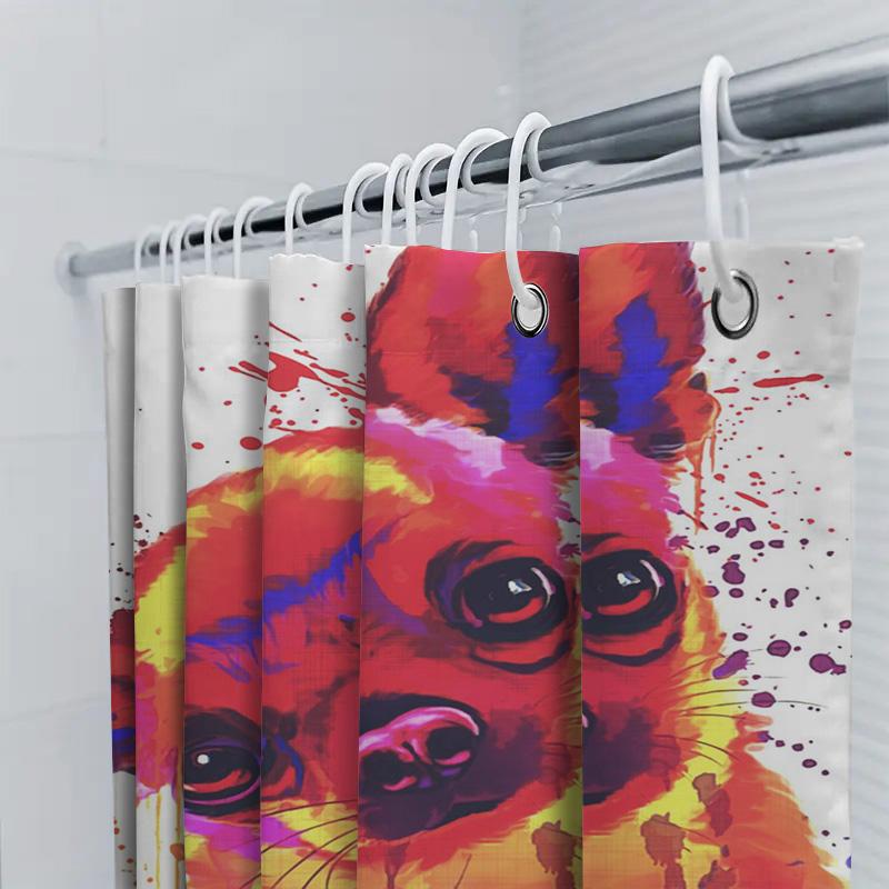 Red Apple Pattern Shower Curtain Pop Art Design Bathroom Decor for Kids Bathrooms Durable Waterproof Shower Cover with Hook Ring