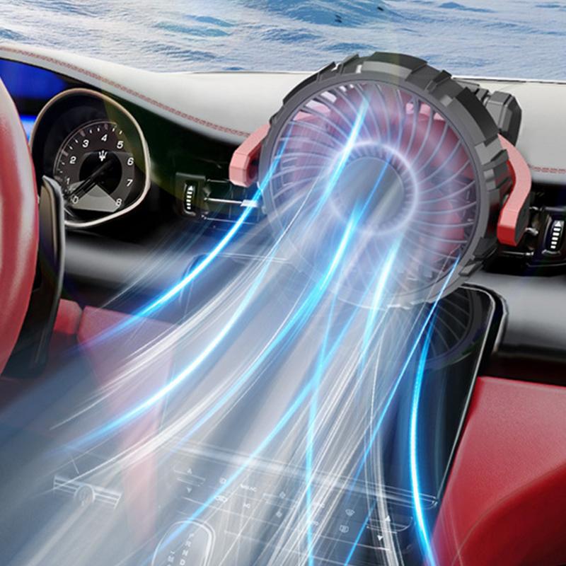 Вентилятор для приборной панели грузовика, многоугольный вентилятор для транспортного средства, поворот на 360 градусов, складной автомобильный вентилятор USB, бесшумный вентилятор для домашнего рабочего стола