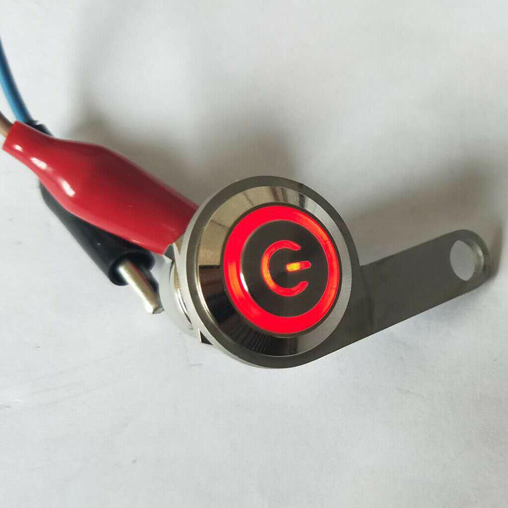 7mm Motorcycle Handlebar Switch Aluminum Alloy ON OFF Handlebar Mount Push Button For 12V Fog Light