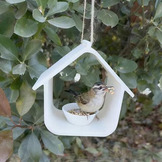 Водонепроницаемая кормушка для птиц в форме домика, подвесная, погодоустойчивая, для патио, террасы, веранды, сада, заднего двора
