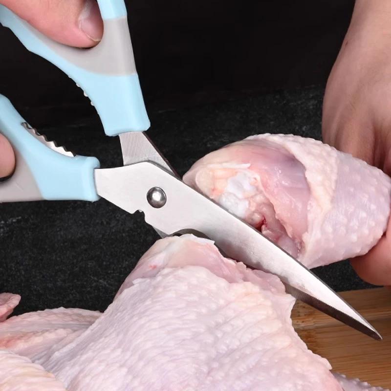 Новейшие кухонные ножницы из нержавеющей стали для куриных костей, усиленный орехокол для открытия орехов с открывалкой для скорлупы