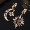 Embedded Vintage Enamel Ear Drop Asymmetric Ear Jewelry Unique Stud Earring  Mom