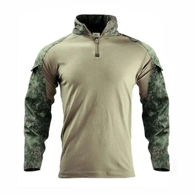 Men's Outdoor Tactical Hiking T-Shirts,Military Army Camouflage Long Sleeve Hunting Climbing Shirt,Male Breathable Sport Clothes