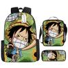 Surrounding ONE PIECE Cartoon Animation Primary School Students Second or Fourth Grade Lightweight Burden Reduction Large Capacity Backpack Bag