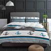 Striped Anchor Blue Bedding Set 3pcs Boys Girls Duvet Cover Pillowcase Kids Adult Quilt Cover Double Bed Set Home Textile