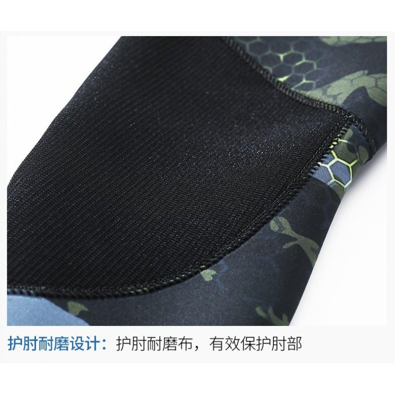 Mens 5mm Neoprene Wetsuit Set Hooded Camouflage Diving Suit Surfing Snorkeling Cold Water Swimming