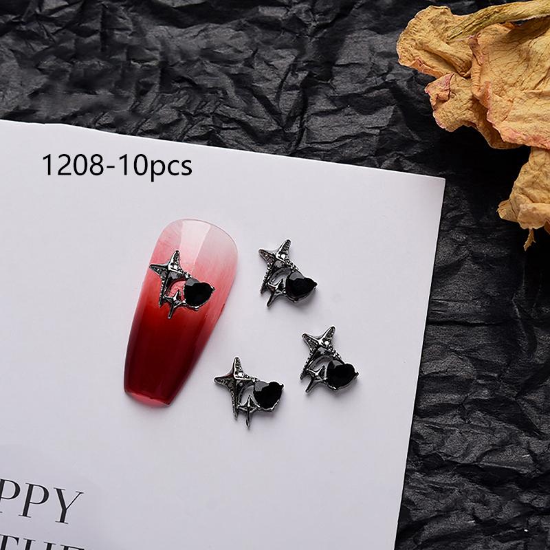 10 шт. ретро металлический крест темный панк 3D сплав детали для дизайна ногтей декор Хэллоуин череп блестящие подвески для ногтей принадлежности салон