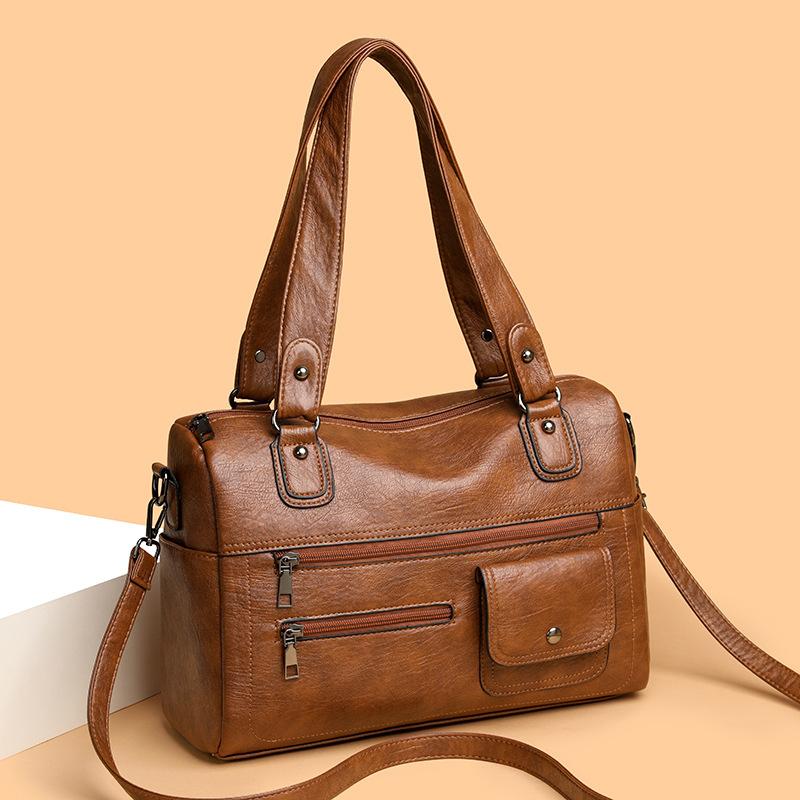New Autumn and Winter Mother Bag Soft Leather Texture European and American Versatile One-shoulder Crossbody Bag Women's Backpack