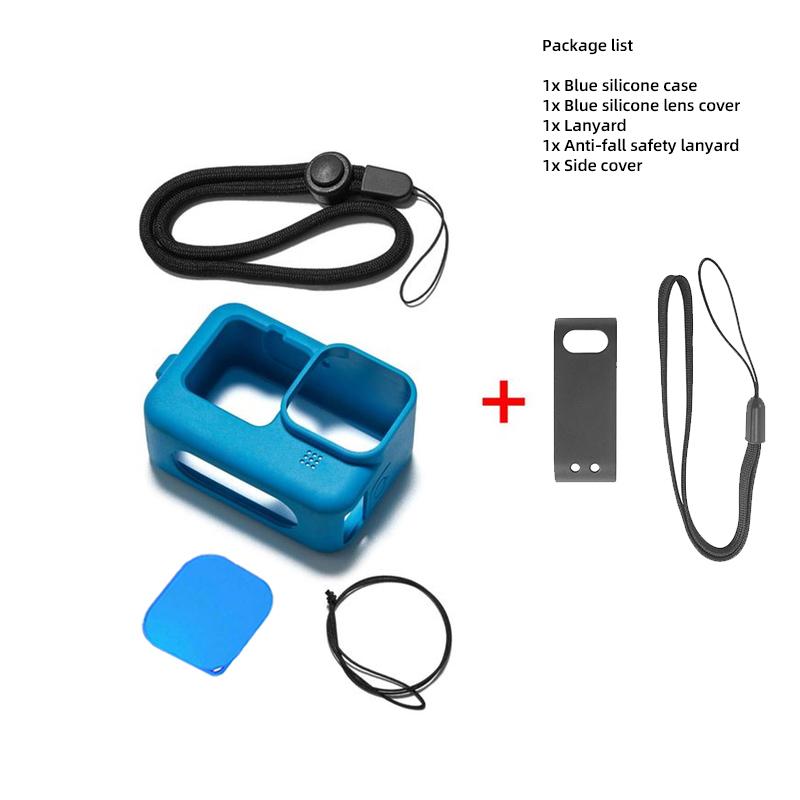 Черный силиконовый чехол-рукава, боковая крышка аккумулятора, защитные пленки, крышки объектива для GoPro Hero 12 11 10 9, аксессуары для экшн-камер