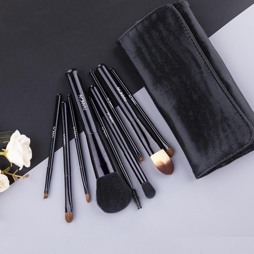 9 makeup brushes set Soft pony hair eyeshadow brush Loose powder brush Full set of makeup and beauty tools for beginners