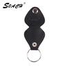 SOACH 1piece Case Black Faux Leather Key Chain Style Guitar Picks Holder Plectrums Case Bag Key Ring
