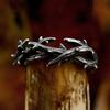 Vintage Black Jesus Crown Thorns Rings For Man Women 316L Stainless Steel Olive Branch Ring Fashion Couple Jewelry Dropshipping