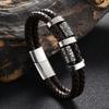 New Stainless Steel Leather Rope Bracelet Nordic Viking Series Double-Layer Woven Leather Men's Bracelet