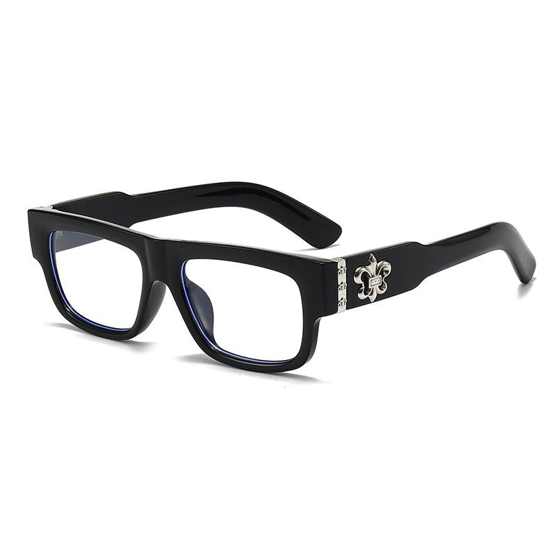 Retro black frame anti-blue light eye protection men's and women's high-end flat glasses fashion trend matching glasses frame