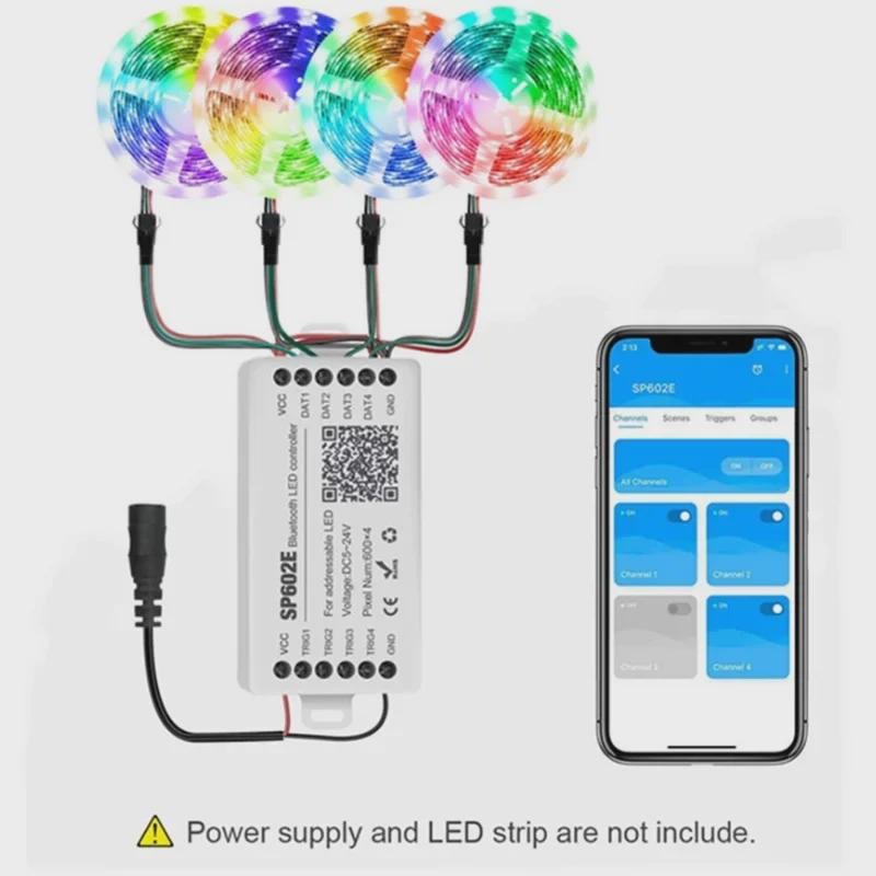Контроллер Bluetooth RF16 SP602E: 4-канальный контроллер цветного света с мобильным приложением, DC5-24V