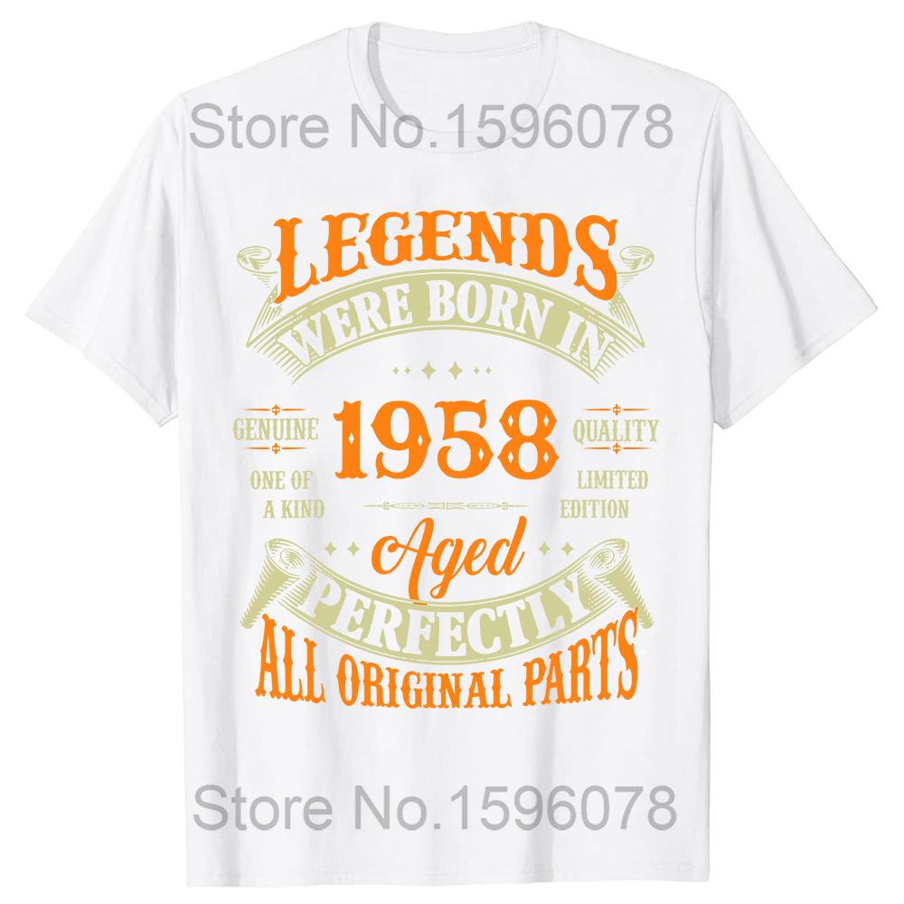 66th Birthday Vintage Legends Born In 1958 66 Years Old T Shirts Graphic Cotton Streetwear Short Sleeve Summer T-shirt Men